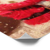 Der Weihnachtsmann und Schneemann im Schnee Poster (Ecke)