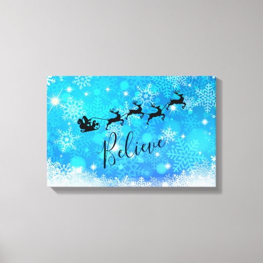 Der Weihnachtsmann und sein fliegender Rentier - G Leinwanddruck (Vorderseite)