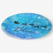 Der Weihnachtsmann und sein fliegender Rentier - G Pappteller (Schrägansicht)