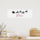 Der Weihnachtsmann und sein fliegender Rentier gla Poster (Küche)