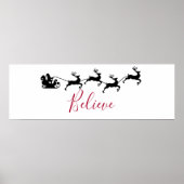 Der Weihnachtsmann und sein fliegender Rentier gla Poster (Vorne)