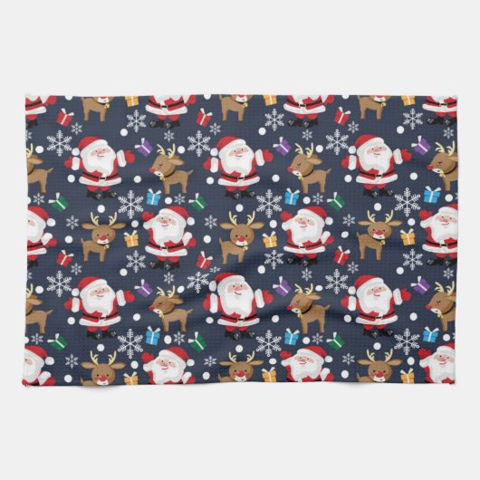 Der Weihnachtsmann und sein Lieblingsmuster Geschirrtuch (Horizontal)