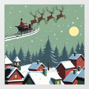 Der Weihnachtsmann und sein Schlitten Fensteraufkleber