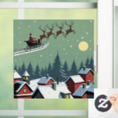 Der Weihnachtsmann und sein Schlitten Fensteraufkleber (Zuhause)