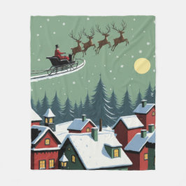 Der Weihnachtsmann und sein Schlitten Fleecedecke