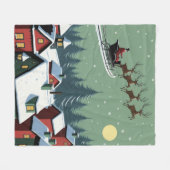 Der Weihnachtsmann und sein Schlitten Fleecedecke (Vorderseite (Horizontal))