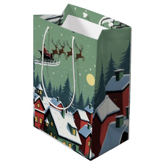 Der Weihnachtsmann und sein Schlitten Mittlere Geschenktüte (Rückseite Schrägansicht)