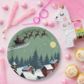 Der Weihnachtsmann und sein Schlitten Pappteller (Party)