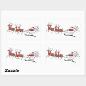 Der Weihnachtsmann und sein Schlitten Rechteckiger Aufkleber (Blatt)