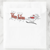 Der Weihnachtsmann und sein Schlitten Rechteckiger Aufkleber (Tasche)