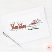 Der Weihnachtsmann und sein Schlitten Rechteckiger Aufkleber (Umschlag)