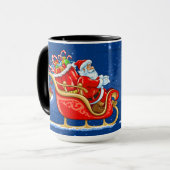 Der Weihnachtsmann und sein Schlitten Tasse (Vorderseite Links)