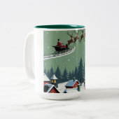 Der Weihnachtsmann und sein Schlitten Zweifarbige Tasse (Vorderseite Links)
