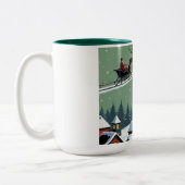 Der Weihnachtsmann und sein Schlitten Zweifarbige Tasse (Links)