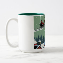 Der Weihnachtsmann und sein Schlitten Zweifarbige Tasse