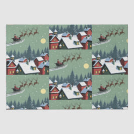 Der Weihnachtsmann und sein Schlittenwackelpapier Seidenpapier