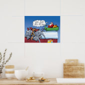 Der Weihnachtsmann und seine Elefanten Funny Carto Poster (Küche)