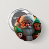 Der Weihnachtsmann und seine Elfen Button (Vorne & Hinten)