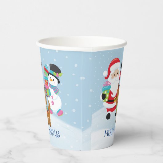 Der Weihnachtsmann und seine Freunde Papiertasse Pappbecher (Rechts)