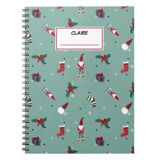 Der Weihnachtsmann und seine Geschenke. Individuel Notizblock (Vorderseite)