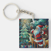 Der Weihnachtsmann und seine Rentierzauber Schlüsselanhänger (Vorderseite)