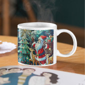 Der Weihnachtsmann und seine Rentierzauber Zweifarbige Tasse