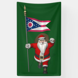 Der Weihnachtsmann unter der Flagge von Ohio Banner