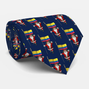 Der Weihnachtsmann unter kolumbianischer Flagge Krawatte