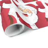 Der Weihnachtsmann verpackt Papier. Geschenkpapier (Rolleneckpunkt)