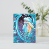 Der Weihnachtsmann Vintage russische Fantasie im n Postkarte (Stehend Vorderseite)