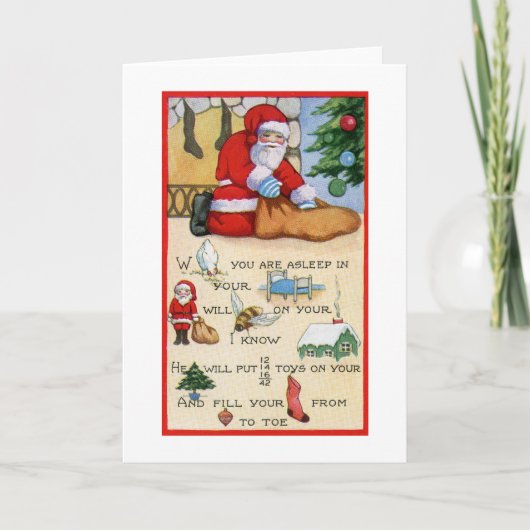 Der Weihnachtsmann, Vintages Gedicht, Weihnachten, Feiertagskarte (Vorderseite)