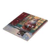 Der Weihnachtsmann vor dem Spielzeugladen Kunst Fliese (Seite)