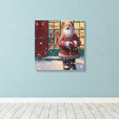 Der Weihnachtsmann vor dem Spielzeugladen Kunst Leinwanddruck (Insitu (Holzboden))