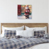 Der Weihnachtsmann vor dem Spielzeugladen Kunst Leinwanddruck (Insitu (Schlafzimmer))