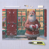 Der Weihnachtsmann vor dem Spielzeugladen Kunst Seidenpapier (Handwerk)