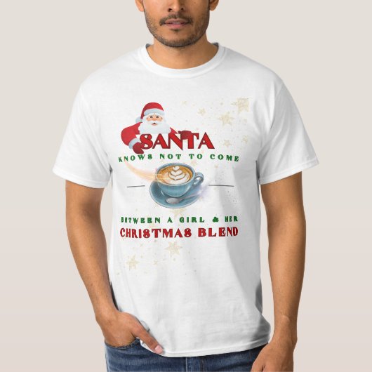 Der Weihnachtsmann weiß, nicht zwischen einem Mädc T-Shirt (Vorderseite)