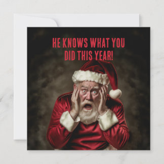 Der Weihnachtsmann weiß, was du dieses Jahr Weihna Feiertagskarte
