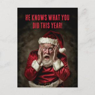 Der Weihnachtsmann weiß, was du dieses Jahr Weihna Postkarte
