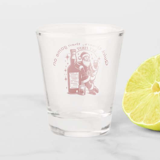 Der Weihnachtsmann weiß, wie man ein Geheimnis beh Schnapsglas (Rückseite)