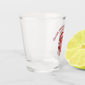 Der Weihnachtsmann weiß, wie man ein Geheimnis beh Schnapsglas (Links)