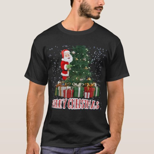 Der Weihnachtsmann wünscht Ihnen allen ein glückli T-Shirt (Vorderseite)