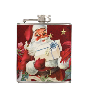 Der Weihnachtsmann wünscht Ihnen frohe Weihnachte Flachmann