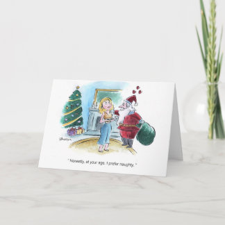 Der Weihnachtsmann zieht es nass vor Feiertagskarte