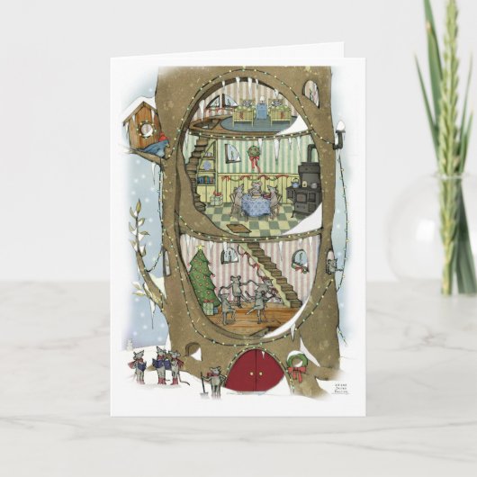 Der Weihnachtsmäusenbaum Karte (Vorderseite)