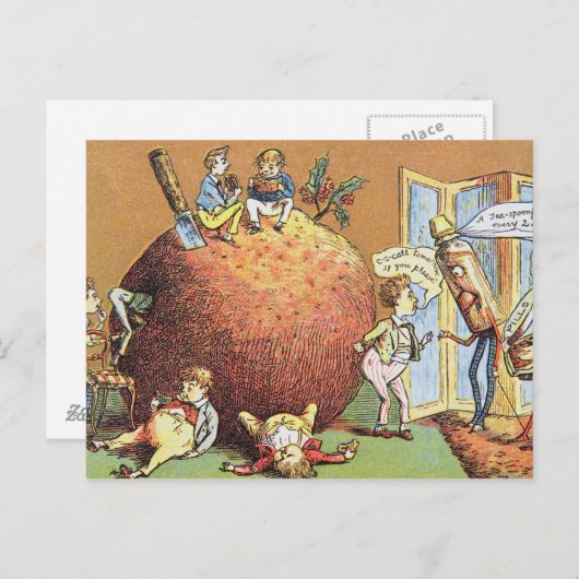 Der Weihnachtspudding Feiertagspostkarte (Vorne/Hinten)