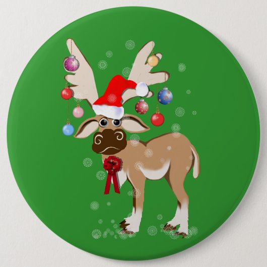 Der Weihnachtsren-Knopf Button (Vorderseite)