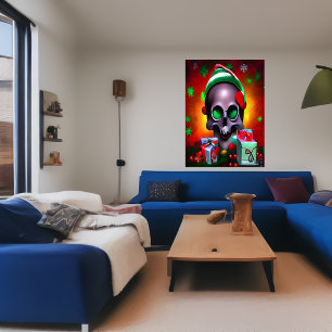 Der Weihnachtsschädel   AI Art Poster