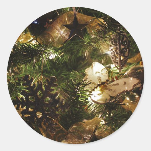 Der Weihnachtsschmetterling Runder Aufkleber (Vorderseite)