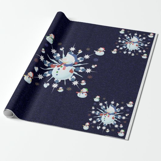 Der Weihnachtsschneemann Glittery - Geschenkpapier (Ungerollt)