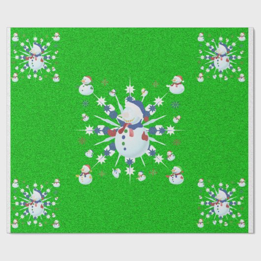 Der Weihnachtsschneemann Glittery - Geschenkpapier (Flach)